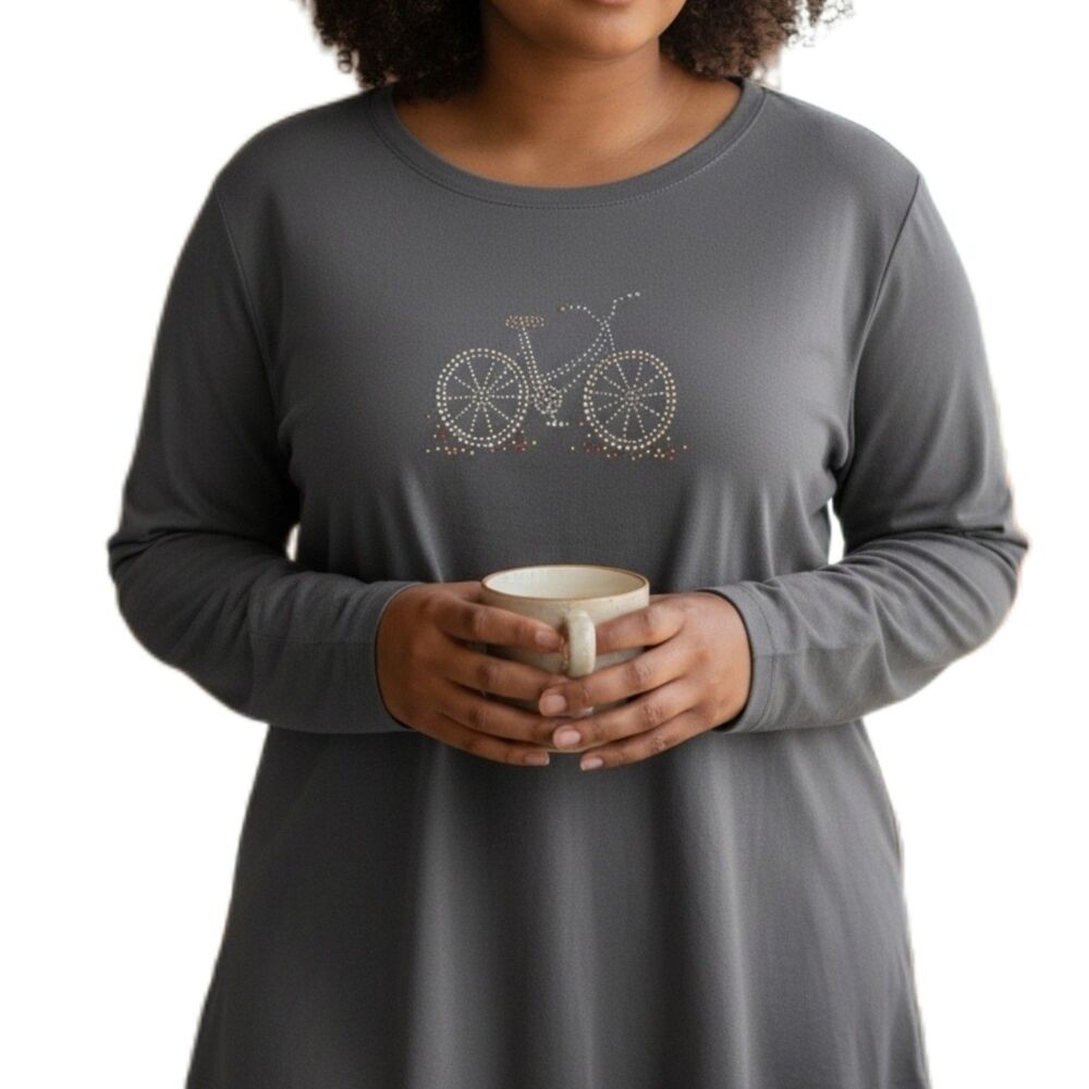 Quacker Factory Embellished Rhinestone Bicycle Knit Top